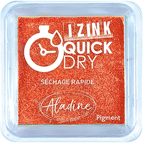 Aladine 19534 Izink Quick Dry Stempelkissen, Orange, 5 x 5 cm