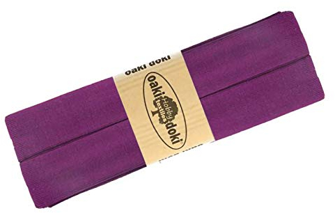 Schrägband Jersey 3m Breite 20mm Oaki Doki Tricot de Luxe Einfassband elastisch über 80 Farben, Farbe:traube