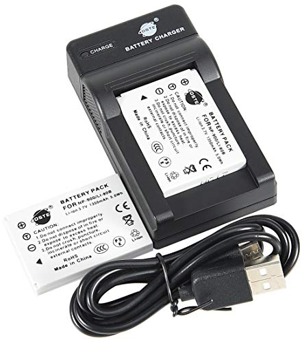 DSTE LI-80B Lot de 2 Batteries Li-ION et Chargeur Micro USB compatibles avec Olympus NP-900 T-110 X-36 AGFA 4Ti Avant S4 S6 EZ 4033 Acer CS-5530 Aosta DA 5094 BENQ DC E720