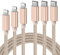Ulinek USB C to Lightning Cable, MFi Certified 1M+2M+3M Fast Charging iPhone Charger Cable Nylon Braided, PD Lightning Type C Cord Compatible with iPhone 11 12 Pro Max XR X 8 Plus 8 iPad Pro, Gold