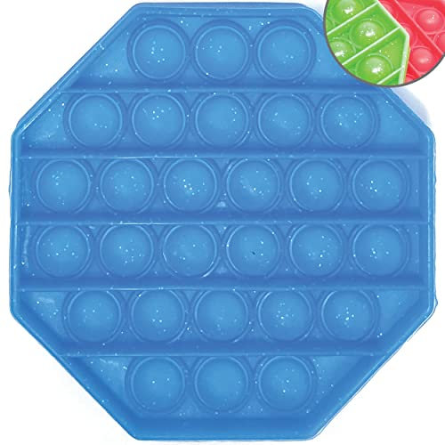 DDS Fidget Toy Bubble Pop it - Antistress Popet Kinder Spielzeug Bunt | Ablenkung bei Stress & Nervosität | Hochwertiges Push Gadget Silikon Qualität - Glitzer Farbe zufällig!