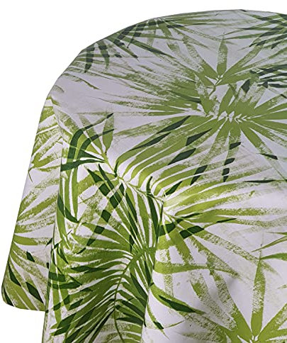 Wachstuchtischdecke Wachstuch Tischdecke Gartentischdecke Bambus Rio Grün Rund 130 cm abwaschbare Wachstischdecke