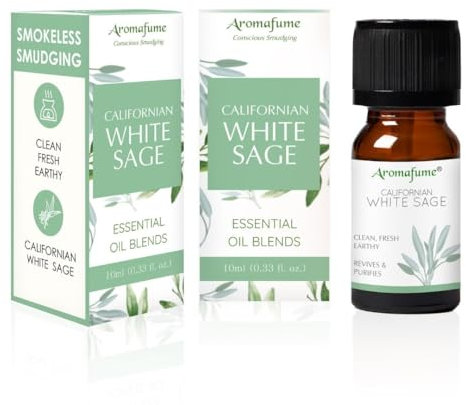 Californian White Sage Essential Oil Diffuser Blend by Aromafume | 3x10ml/0.33 fl oz | Aromatherapy Oil for Cleansing Negative Energy & Protection | Ethically sourced | Sage Oil for Smokeless Smudging