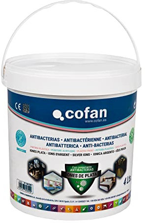 Cofan Pintura Plástica Antibacteriana con Iones de Plata | Bote de 4 litros | Color Blanco