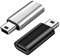 SELIACR 2PCS USB C to Mini USB Adapter Connettore Tipo C Femmina a Mini USB Maschio, Adattatore da USB Mini a USB C per Fotocamere Digitali, Computer e GPS (Nero + Argento)
