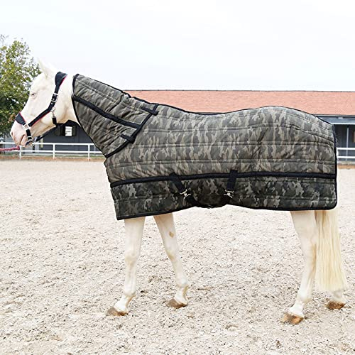 HARICSET Weidedecke Winterdecke Pferd Abschwitzdecke Pferd Gepolstert Weich Bequem Ideal für Boxen Widerstandsfähig mit Verstärkten Nylonkanten Ohne Baumwolle(Size:95cm(37in))