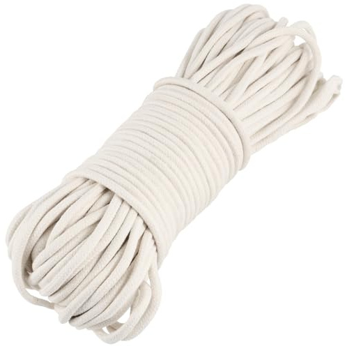 MOUYAT 328 Ft x 1/4 Inch Natural Cotton Rope, White Clothesline Cotton Cord, All Purpose Braided Cotton Cord Utility Rope for Clothes Hanging, Macrame, Plant Hanger, Knitting Crafts