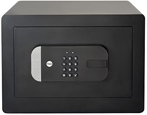 Yale Smart Safe - YSS/250/EB1 - Hohe Sicherheit - Gesicherte Tür - Heimtresor - Fernzugriff - Teilen von Zugangscodes - LCD-Tastatur-Kombisafe - geeignet für Schmuck und Dokumente