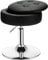 COSTWAY 360° Swivel Vanity Stool, Height Adjustable PU Leather Footstool Storage Ottoman with Removable Tray Lid, Modern Padded Round Footrest Accent Makeup Stool Chair for Living Room Bedroom (Black)