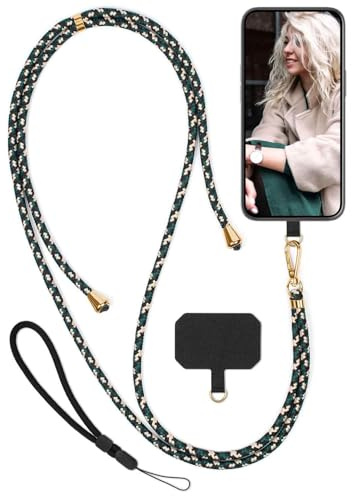 moex Unleash für Huawei Mate 20 Pro Handyband zum Umhängen ohne Hülle, Handykette Universal mit Karabiner, Handy Band abnehmbar, Kette mit Pad für Handyhülle, Camo, Gold
