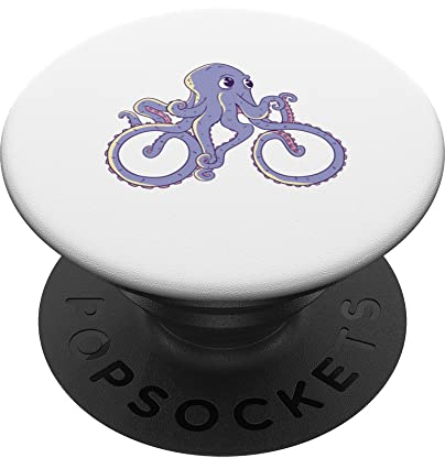 Lila Octopus Pretending to Ride Bike Mime PopSockets Klebender PopGrip