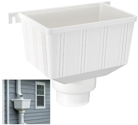 DOITOOL Connecteur De Gouttière PVC pour Tuyau De Descente Extérieur Collecteur d'eau De Pluie Drainage Jardin Étanche Anti-Fuite 10.4 X 8.5 X 6.1