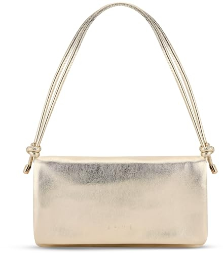 Expatrié Umhängetasche Damen Gold - Juliette - Stylische Clutch für Hochzeit, Party & Freizeit - 2 in 1 Kleine Handtasche - Crossbody Bag für Frauen - Längenverstellbarer Schultergurt