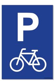 Panneau CombiCraft Parking pour vélo, dimension de 21 x 30 cm, en aluminium, pour intérieur et extérieur, résistant aux intempéries