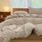 Bettwäsche 200x220 Set,Braun Kariert,Landhaus Karo 8mm, Geometrisch 200x220cm Bettbezug + 2 Kissenbezüge 80x80cm,Bauernkaro Design