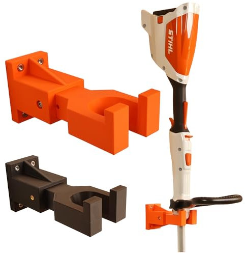 Halterung passend für STIHL FSA 57 Akku Freischneider Trimmer Motorsense Gerätehalterung Akkusense Zubehör Befestigung (Orange)