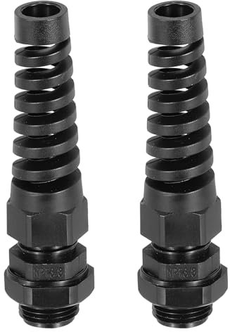sourcing map 2 Pcs NPT3/8 Cable Glands Adjustable 4-8mm PA66 Nylon IP68 Waterproof Connectors with Dual Seals Anti-Corrosion for Industrial/Outdoor Electrical Systems