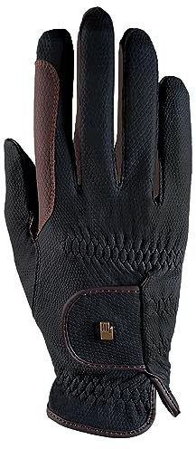 Roeckl Sports Reithandschuh Malta, Turnier Sommer Handschuh, Schwarz/Mokka 6.5