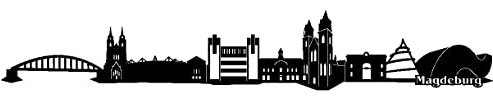 Samunshi® Wandtattoo Magdeburg Skyline Wandaufkleber 100 x 16,2cm schwarz