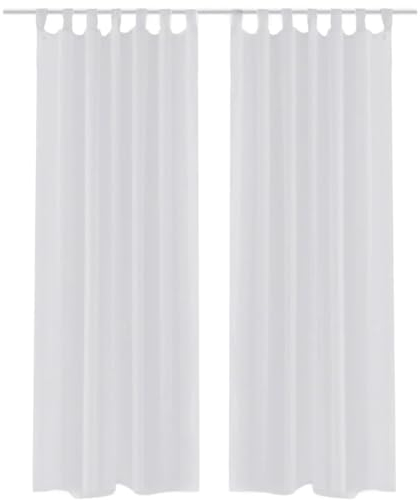 vidaXL 2X Schlaufenschal Transparent 140x175cm Voile Vorhang Gardine Ösenschal