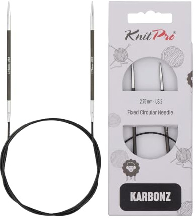 KnitPro Karbonz Fixed Circular Needles 40 (100cm) | 2.75 mm