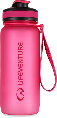 Lifeventure 650ml Tritan Water Bottle for Fitness, Hiking, Camping, Outdoor Sports, Made From BPA-Free Material, Leak-Proof, Flip-Top Lid, With Handle,Pink