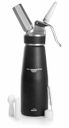 LACOR 68605 Sahnebereiter, 1 L, Aluminium, schwarz, 11 x 11 x 35 cm