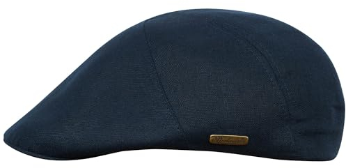 Sterkowski Modell Ivy Five| 100% Naturleinen Schiebermütze für Herren und Frauen | Schirm Irisch Gatsby Flat Sonnenschutz Flachkappe Atmungsaktive Style Elegante Trendige Freizeitkappe Marineblau 54