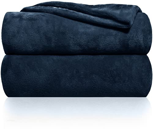 Gräfenstayn® Kuscheldecke flauschig & super weich - hochwertige Fleecedecke auch als Wohndecke, Tagesdecke, Sofadecke & Wohnzimmer geeignet - Überwurf Decke Sofa & Couch (Blau, 240x220 cm)
