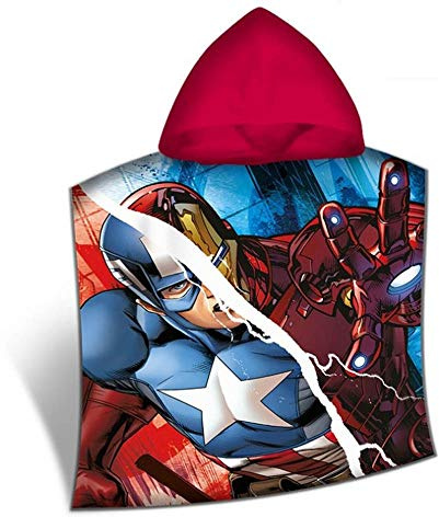 Marvel Kids Licensing KL86810, Badeponcho (Baumwolle), Avengers, Badeponcho 60x60cm aus Baumwolle