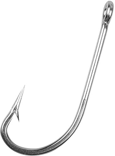 Stainless Steel Saltwater Fishing Hook 34007 O'shaughnessy Forged Long Shank Hook Extra Strong For Sea Fishing Saltwater Freshwater Fishing Accessories Size 1/0-10/0 (35pcs-5/0)