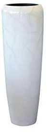 VIVANNO Pflanzkübel Pflanzgefäß Bodenvase exklusiv Cavita Weiß Marmor Hochglanz 34 x 97 cm