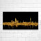 Kunstbruder Düsseldorfer Skyline - Schwarz/Gold 20x50cm - by Stadt Düsseldorf Kunstdruck 2cm (div. Varianten/Größen)- Leinwandbild Wandbild Wanddeko/fertig zum aufhängen