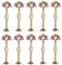 NUPTIO Gold Blumenständer Hochzeit Tischdeko: 10 Stück 59cm Hohe Metall Vase Goldene Kerzenständer für Hochzeitsdeko Geburtstag Party Tisch Tafelaufsatz Jahrestag Dekorationen