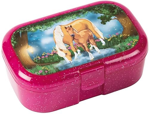 Lutz Mauder 10661 TapirElla Glitzer‑Lunchbox Pferdezauber Brotdose Kinder Trennfach herausnehmbar Schule Kindergarten Pferdemotiv Mädchen