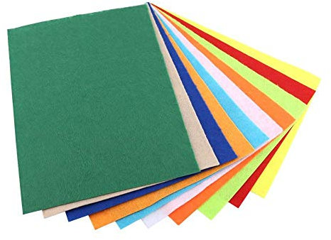 Vliesstoff Handwerk, sortierte Farbe Filz 10pcs gemischt zufallige Farben Vliesstoff Quadrat Filz Blatt zum Nahen Handwerk DIY 20 * 30cm