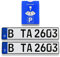 TA TradeArea Parkscheibe inklusive 2 Standard EU Kennzeichen mit ihrer Wunschprägung (2 Kennzeichen + Parkscheibe)