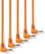 ExcelValley - 5-Pack - Rechtwinkliger Mono Modular Patchkabel - 3,5mm 1/8 Eurorack Synthesizer [Orange | 200 cm - 78,74]