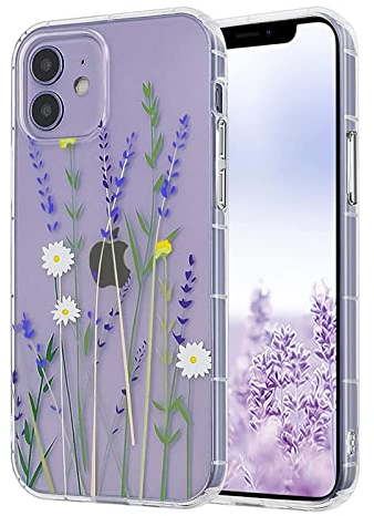 Ownest Kompatibel mit iPhone 11 Hülle,Blumen Transparent Back 3D Floral und Mädchen Frau Weich Silikon TPU Bumper Schutzhülle Case für iPhone 11-(Lila)