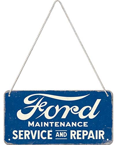 Nostalgic-Art Ford - Service & Retro Hanging Sign - Gift Idea for Car Fans Metal Vintage Design Decoration 10 x 20 cm