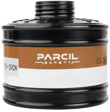 Parcil Safety P-D-1 Filtro di Ricambio A2P3 da 40 mm | Cartuccia a carbone attivo per vapori organici e particelle, compatibile con la maschera integrale ST-100X