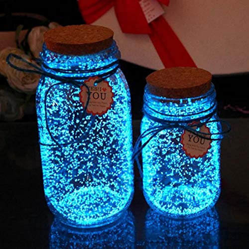 Lankater 1 Bag Night Glow in the Dark Pigment Powder, Fluorescent Powder for Painting, Nails, Resin, Glow Party, Graffiti or Diy Crafts (blue)