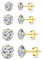 Deyanse Damen Silber Ohrstecker, 4 Paare 925 Sterling Silber Gold Zirkonia Ohrstecker Ohrringe Set, Hypoallergen Unisex Klein Schlafen Knorpel Ohrstecker mit Zirkonia, Ohrringe Größe in 3, 4, 5, 6mm