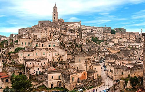 LHJOYSP Puzzle groß 3D Puzzle 1000 Teile City Hills Italien Straße Matera Apulien Matera in Apulien 75x50cm
