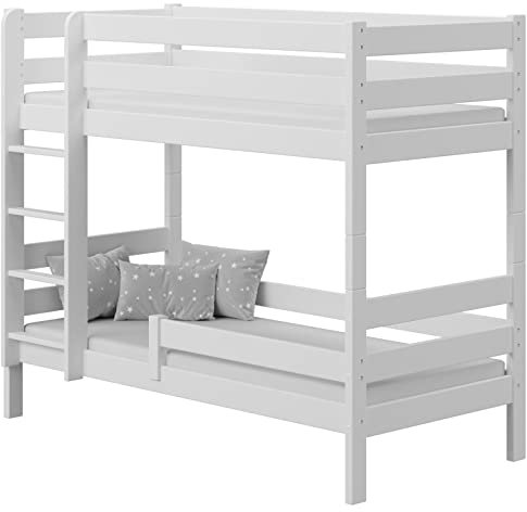 Etagenbett aus Holz, 80 x 180 cm, Weiß Victor