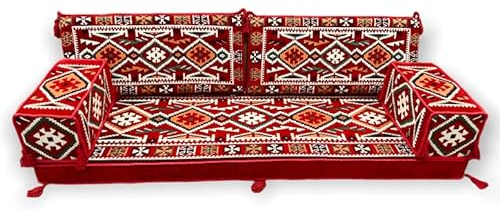 Nesbelle Sark Kösesi Orientalische Sitzecke, Sitzkissen Set Rot (5-TLG Set)
