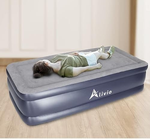 Alivio Inflatable Air Bed, Single Airbed Air Mattress Built in Pump (99 x 192cm)