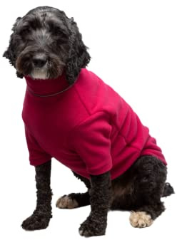 Fleece Dog Jumper Puppy Jacket Winter Coat XS, S, M, L, XL Pet Clothes Rydale 18 Colours (X-Large, Ruby)