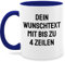 Tasse Tassen 325ml - Aufdruck selbst gestalten - Wunschtext I Eigener Text I Personalisierter Text I Custom Text - 325 ml - Dunkelblau - namenstassen paartassen personalisierte name mug