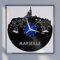 XDG Horloge Murale en Vinyle avec Vue sur la Ville de Marseille, Horloge Murale en Vinyle Noir 12 Pouces pour Cadeau créatif de Chambre à Coucher de Salon (12 Pouces B sans LED)